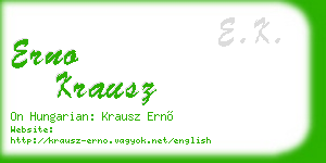 erno krausz business card