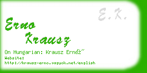 erno krausz business card